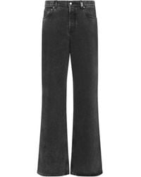 McQueen - Logo Patch Wide-Leg Jeans - Lyst