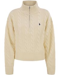 Polo Ralph Lauren - Half Zipped Cable-Knit Jumper - Lyst