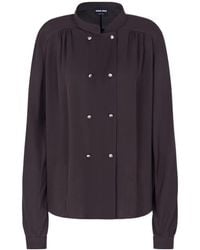 Giorgio Armani - Double-Breasted Silk Shirt - Lyst