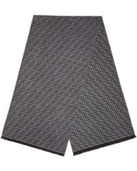 Fendi - Ff Jacquard Fringed-Edge Scarf - Lyst