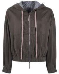 Ziggy Chen - Zip-Up Drawstring Hoodie - Lyst