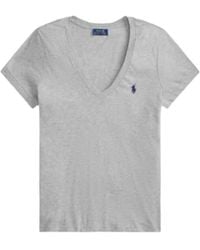 Polo Ralph Lauren - Logo-Embroidered V-Neck T-Shirt - Lyst
