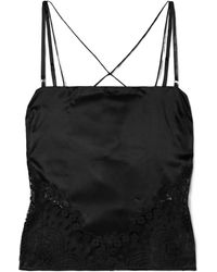 Tom Ford - Lace-Detail Sleeveless Satin Top - Lyst