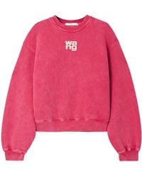Alexander Wang - Logo Flocked Faded Sweatshirt - Lyst