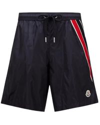 Moncler - Logo Patch Detail Elastic Waist Swim Shorts - Lyst
