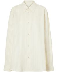 Studio Nicholson - Striped Cotton And Silk-Blend Shirt - Lyst