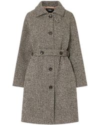 Liu Jo - Wool Coat With Belt - Lyst