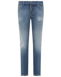 DSquared² - Tapered Leg Distressed Jeans - Lyst