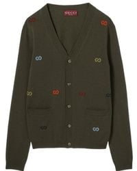 Gucci - Button-Up V-Neck Cardigan - Lyst