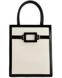 Roger Vivier - Belle Vivier Voyage Lacquered Buckle Mini Tote Bag - Lyst