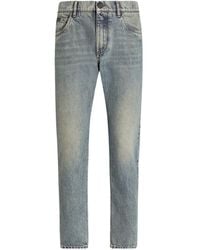 Dolce & Gabbana - Logo Plaque Straight Leg Jeans - Lyst