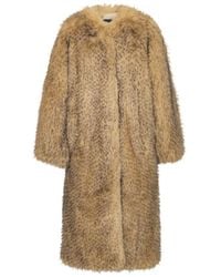ROTATE BIRGER CHRISTENSEN - Faux Fur Long Coat - Lyst