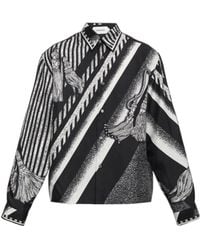 Versace - Tassel Printed Long-Sleeved Shirt - Lyst
