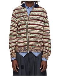 Sacai - Blended Knit Short Cardigan - Lyst