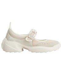 Roger Vivier - Strass Strap Low-Top Sneakers - Lyst