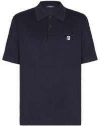 Balmain - Silk-Cotton Logo Polo Shirt - Lyst