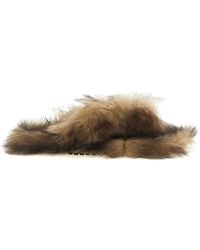 Dolce & Gabbana - Shearling Flip-Flops - Lyst