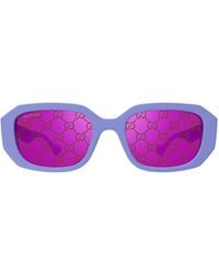 Gucci - Eyewear Rectangular Frame Sunglasses - Lyst
