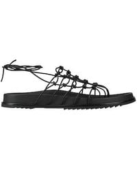 Rick Owens - Minimalist Leather Strap Sandals - Lyst