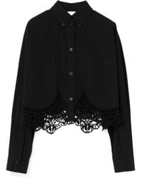 Burberry - Lace-Detailed Long-Sleeved Shirt - Lyst