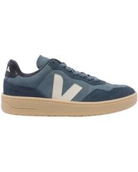 Veja - V 90 Logo Printed Lace-Up Sneakers - Lyst