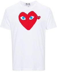 Comme des Garçons - Heart-Print Logo Patch T-Shirt - Lyst
