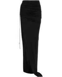 Rick Owens - Drawstring Side-Slit Maxi Skirt - Lyst