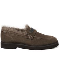 Brunello Cucinelli - Monile Round Toe Loafers - Lyst