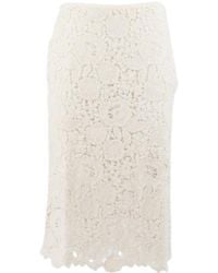 ERMANNO FIRENZE - Floral Openwork Midi Skirt - Lyst