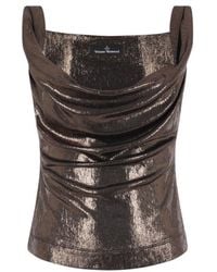 Vivienne Westwood - Draped Metallic-Effect Top - Lyst