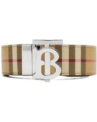 Burberry - Tb Reversible Check Belt - Lyst