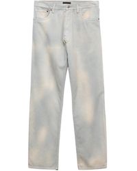 Prada - Logo Patch Straight-Leg Jeans - Lyst