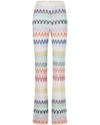 Missoni - Striped Metallic Crochet-Knit Flared Pants - Lyst