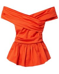 Altuzarra - Off-The-Shoulder Ruffled Waist Flared Top - Lyst