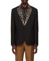 Versace - Barocco-Pattern Stud-Embellished Blazer - Lyst