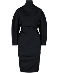 KHAITE - Satin Turtleneck Midi Dress - Lyst