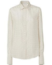 Fendi - Parchment-Colored Printed Silk Shirt - Lyst