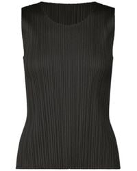 Pleats Please Issey Miyake - Pleats Please Issey Miyake Crewneck Sleeveless Top - Lyst