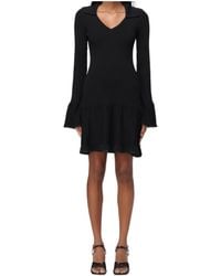 Liu Jo - V-Neck Flared Mini Dress - Lyst