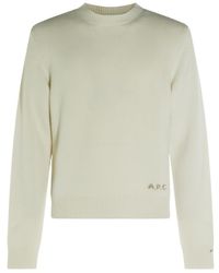 A.P.C. - Logo Crew Neck Knitted Sweater - Lyst