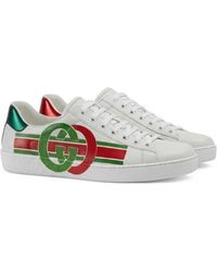 Gucci - Gg Print Ace Sneakers - Lyst