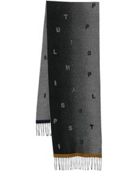 Paul Smith - Logo Jacquard Fringed Scarf - Lyst