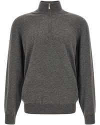 Brunello Cucinelli - Half-Zip Cashmere Sweater - Lyst