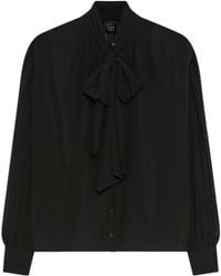 Marella - Crepe Georgette Tie-Up Blouse - Lyst