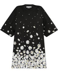 Moschino - Floral Printed Short-Sleeve Mini Dress - Lyst