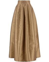 Alberta Ferretti - High Waist Pleated Midi Skirt - Lyst