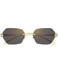 Cartier - Geometric Frame Sunglasses - Lyst