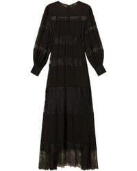 Twinset - Sheer Lace Panel Maxi Dress - Lyst