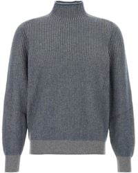 Brunello Cucinelli - Ribbed Turtleneck Knitted Sweater - Lyst