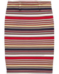 Prada - Striped Pencil Skirt - Lyst